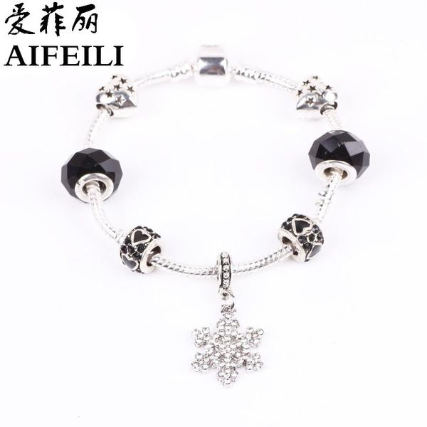 link, chain aifeili 2021 cute snow flower fashion jewelry european rhinestone charms bangles for women bracelets wholesale, Black
link, chain aifeili 2021 cute snow flower fashion jewelry european rhinestone charms bangles for women bracelets wholesale, Black