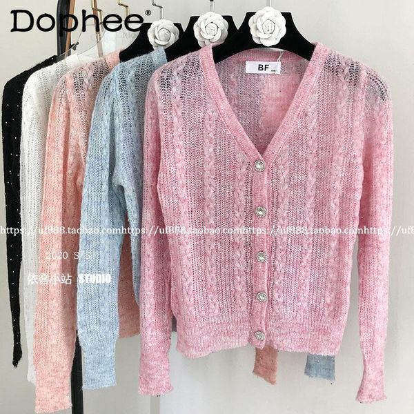 women's knits & tees diamond knitted cardigan for women 2021 spring autumn candy color loose slimming v-neck long sleeve sweater coat f, White
women's knits & tees diamond knitted cardigan for women 2021 spring autumn candy color loose slimming v-neck long sleeve sweater coat f, White