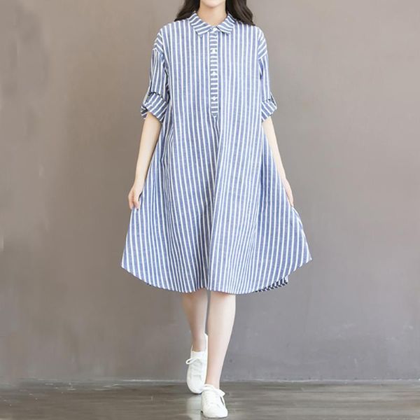 maternity dresses pregnancy long sleeve clothes striped dress lining for pregnant women breastfeeding, White
maternity dresses pregnancy long sleeve clothes striped dress lining for pregnant women breastfeeding, White