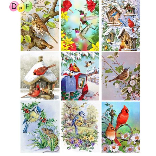 diamond painting dpf embroidery bird cross stitch crafts mosaic kit square/round rhinestone home decor