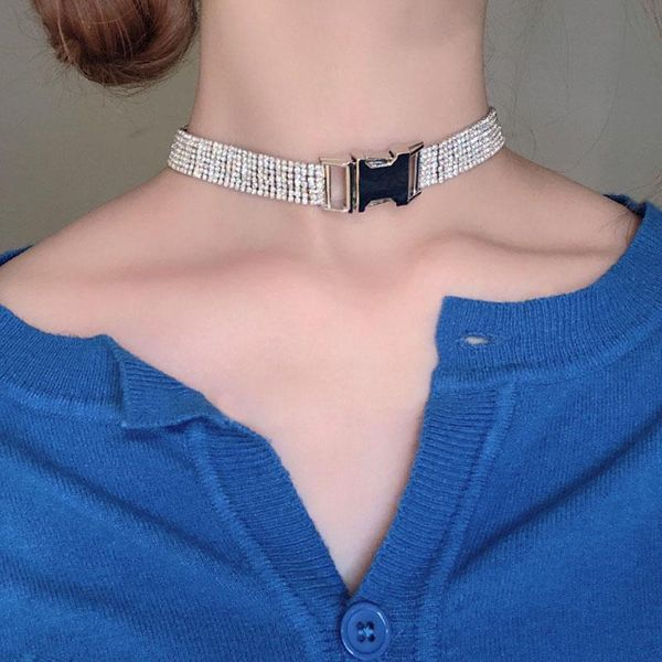 chokers luxury full crystal rhinestones wide band belt buckle short choker necklace white gold plated silver color chain for night party, Golden;silver
chokers luxury full crystal rhinestones wide band belt buckle short choker necklace white gold plated silver color chain for night party, Golden;silver