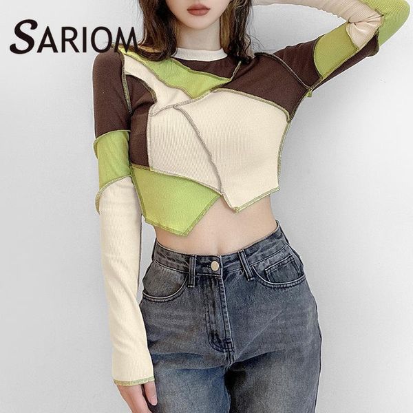 women's t-shirt harajuku frill knitted patchwork y2k t shirt for women streetwear long sleeve crop ladies 2021 spring tshirt, White
women's t-shirt harajuku frill knitted patchwork y2k t shirt for women streetwear long sleeve crop ladies 2021 spring tshirt, White