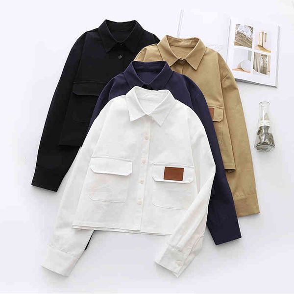 women's knits & tees cargo women short shirt spring preppy long sleeve turn down collar korean casual loose ladies blouse harajuku, White
women's knits & tees cargo women short shirt spring preppy long sleeve turn down collar korean casual loose ladies blouse harajuku, White