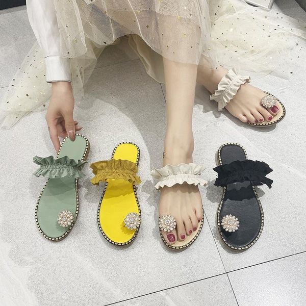 slippers women girls pearl flat shoes woman crystal bohemian style casual sandals anti-slip slides slipper beach drop, Black
slippers women girls pearl flat shoes woman crystal bohemian style casual sandals anti-slip slides slipper beach drop, Black