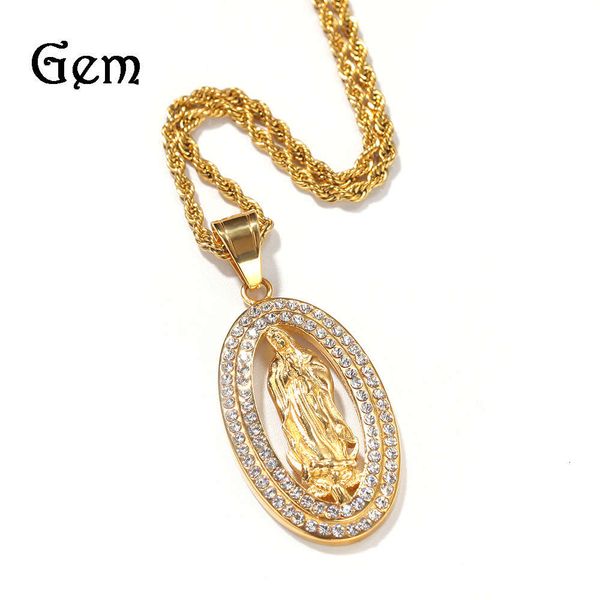 hip hop stainless steel oval virgin full diamond pendant vacuum plated rhinestone pendant rap jewelry, Silver
hip hop stainless steel oval virgin full diamond pendant vacuum plated rhinestone pendant rap jewelry, Silver