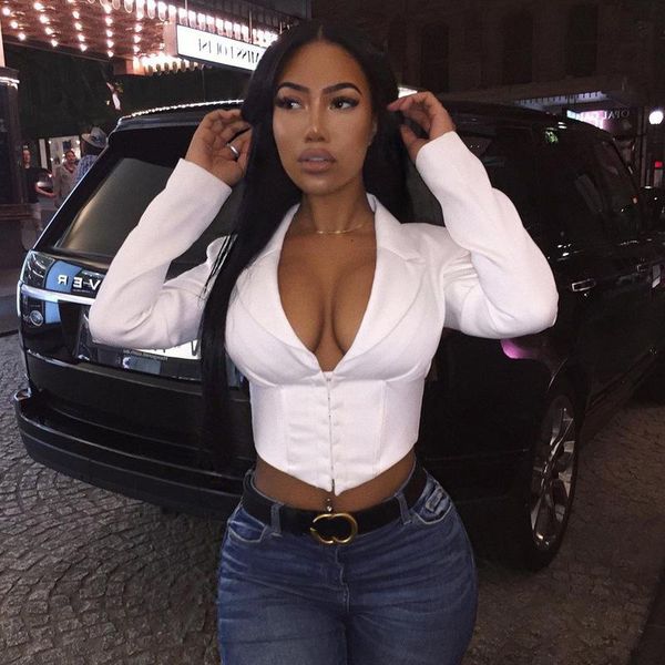 women's jackets streetwear crop jacket women coat fashion long sleeve turn down collar white black deep v neck button short, Black;brown
women's jackets streetwear crop jacket women coat fashion long sleeve turn down collar white black deep v neck button short, Black;brown