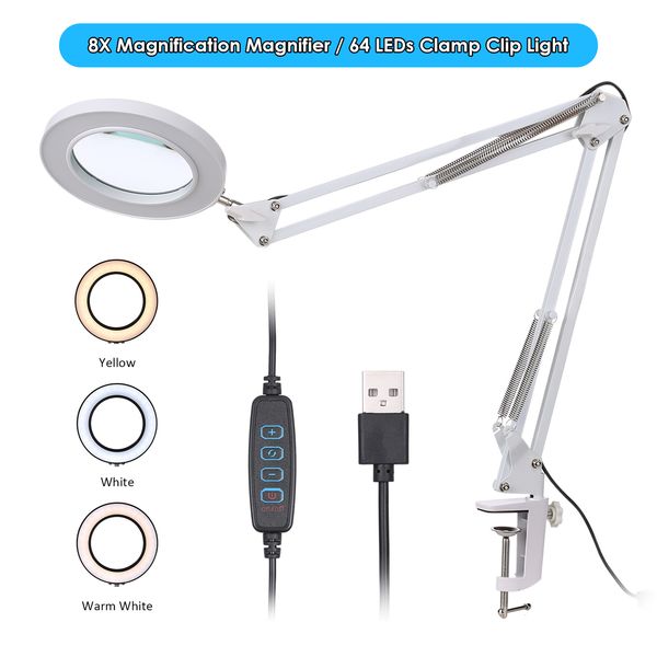 2021 new link vip led 5/8x illuminated magnifying glass h8wb