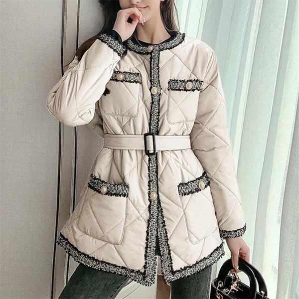 women's down & parkas 2021 winter thick padded jacket belted pocket stitching waist single breasted cotton coat female mid length, Black
women's down & parkas 2021 winter thick padded jacket belted pocket stitching waist single breasted cotton coat female mid length, Black