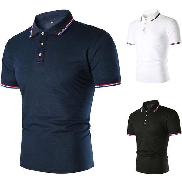 men's polos 2021 men fashion summer neckline cuffs striped stitching contrast color lapel short-sleeved t-shirt shirt, White;black
men's polos 2021 men fashion summer neckline cuffs striped stitching contrast color lapel short-sleeved t-shirt shirt, White;black