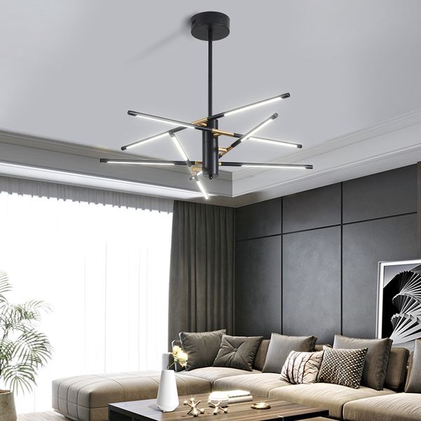 2021 new nordic lustre bulbs home dining decoration of modern black room gold loft villa hanging lighting led light fmq0
