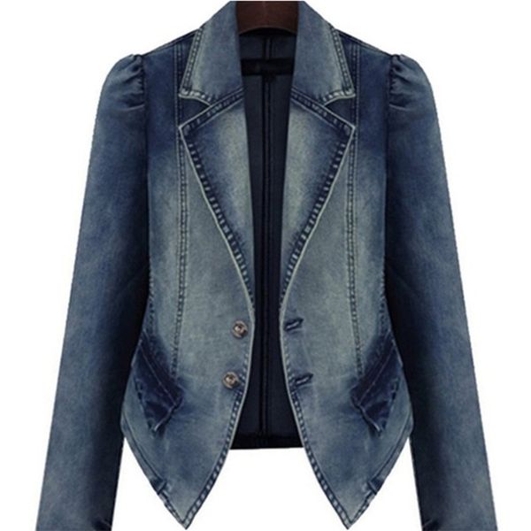 women hole pocket button denim jacket patchwork turn-down collar large size dignified autumn winter coat fashion 211014, Black;brown
women hole pocket button denim jacket patchwork turn-down collar large size dignified autumn winter coat fashion 211014, Black;brown