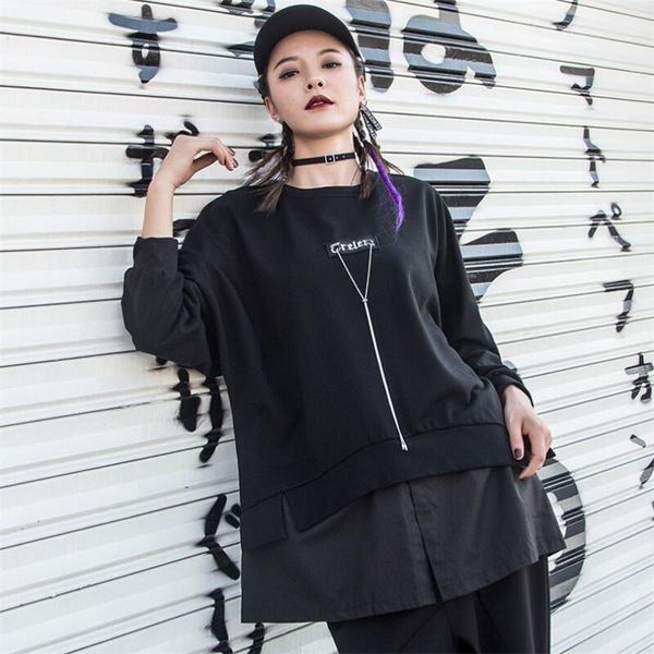 women's hoodies & sweatshirts simple versatile personality stitching autumn winter sweatshirt women long sleeve letter printing pullove, Black
women's hoodies & sweatshirts simple versatile personality stitching autumn winter sweatshirt women long sleeve letter printing pullove, Black