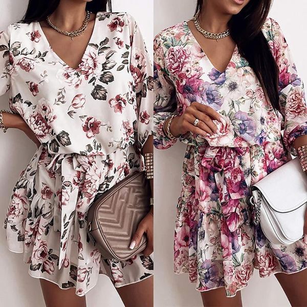 casual dresses women floral print dress summer chiffon high waist long sleeve v neck pleated ladies fashion for daily, Black;gray
casual dresses women floral print dress summer chiffon high waist long sleeve v neck pleated ladies fashion for daily, Black;gray
