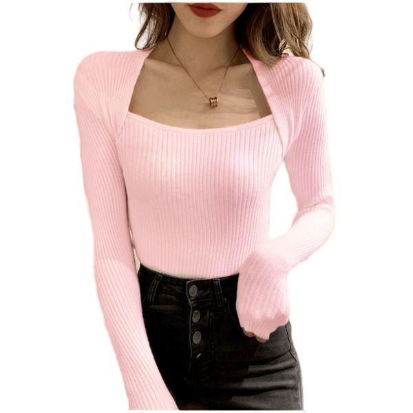 women's sweaters 2021 spring women long sleeve square shawl neckline knitted pull sweater shoulder off femme pullover clothes, White;black
women's sweaters 2021 spring women long sleeve square shawl neckline knitted pull sweater shoulder off femme pullover clothes, White;black