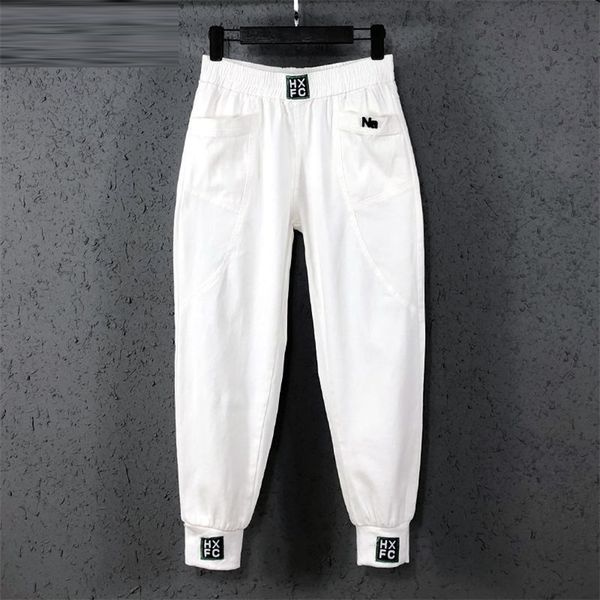 arrival spring summer korea fashion women elastic waist loose white jeans all-matched casual cotton denim harem pants s982 220315, Blue
arrival spring summer korea fashion women elastic waist loose white jeans all-matched casual cotton denim harem pants s982 220315, Blue