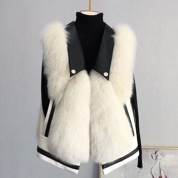 women's vests faux fur waistcoat leather short autumn winter fur jacket nxos, Black;white
women's vests faux fur waistcoat leather short autumn winter fur jacket nxos, Black;white