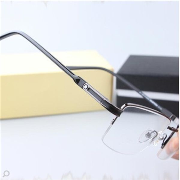 half titanium alloy men's leisure business spectacle frame with 708 myopia blue proof glasses, White;black
half titanium alloy men's leisure business spectacle frame with 708 myopia blue proof glasses, White;black
