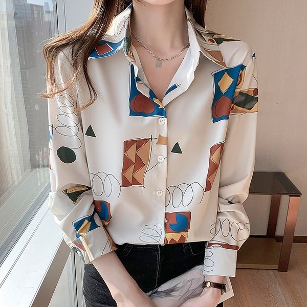 women's blouses 2021 fashion chiffon long sleeve shirt superior female spring printed lapel 21gk, Black
women's blouses 2021 fashion chiffon long sleeve shirt superior female spring printed lapel 21gk, Black