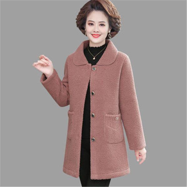 women's fur & faux lady jacket casual loose winter womens long coats imitate lambswool large size female outerwear thick warm overcoats, Black
women's fur & faux lady jacket casual loose winter womens long coats imitate lambswool large size female outerwear thick warm overcoats, Black