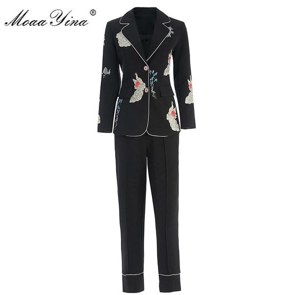 two piece dress moaayina fashion designer set spring autumn women long sleeve embroidery suit +3/4 pencil pants two-piece, White
two piece dress moaayina fashion designer set spring autumn women long sleeve embroidery suit +3/4 pencil pants two-piece, White