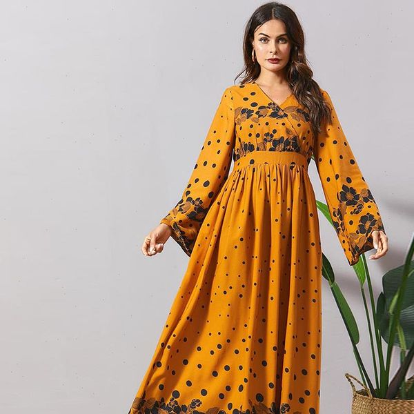 full sleeve maxi dress yellow v neck floral bohemian a line long dress 2021 high waist swing women clothing, Black;gray
full sleeve maxi dress yellow v neck floral bohemian a line long dress 2021 high waist swing women clothing, Black;gray