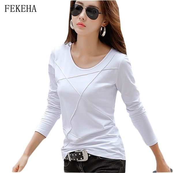 autumn new women tee t shirt femme slim long sleeve black white blue office t shirt lady cotton t-shirt casual c0220
autumn new women tee t shirt femme slim long sleeve black white blue office t shirt lady cotton t-shirt casual c0220