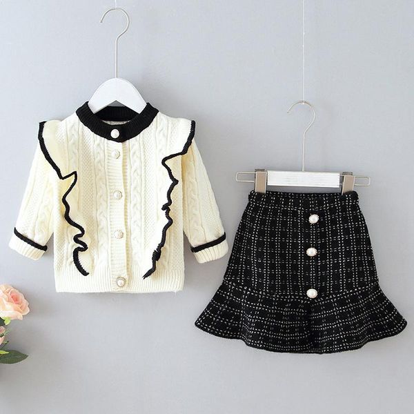 clothing sets autumn infant baby girls long sleeve knitted sweet lace sweater + fishtail skirt kids girl suit clothes, White
clothing sets autumn infant baby girls long sleeve knitted sweet lace sweater + fishtail skirt kids girl suit clothes, White