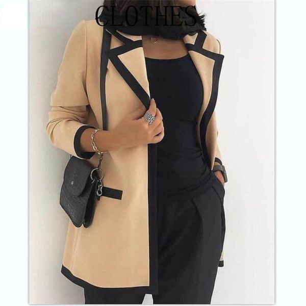 women's suits & blazers autumn early notched collar color-blocking long-sleeved blazer elegant work jacket, White;black
women's suits & blazers autumn early notched collar color-blocking long-sleeved blazer elegant work jacket, White;black