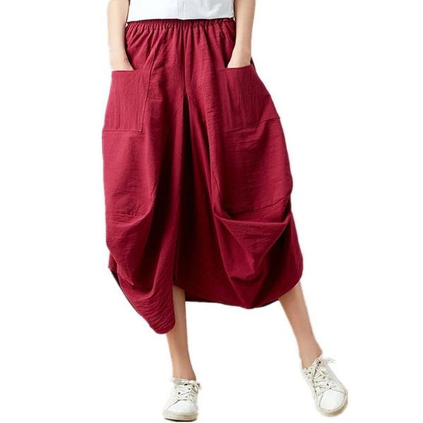 skirts 2021 summer women casual bud pockets solid color pleated skirt female elastic waist cotton linen s934, Black
skirts 2021 summer women casual bud pockets solid color pleated skirt female elastic waist cotton linen s934, Black