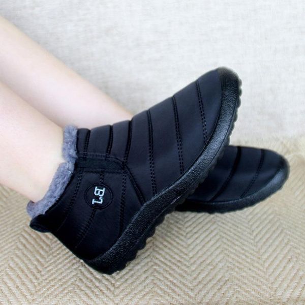 boots waterproof large winter women's thickened plush short umbrella cloth mother's shoes, Black
boots waterproof large winter women's thickened plush short umbrella cloth mother's shoes, Black