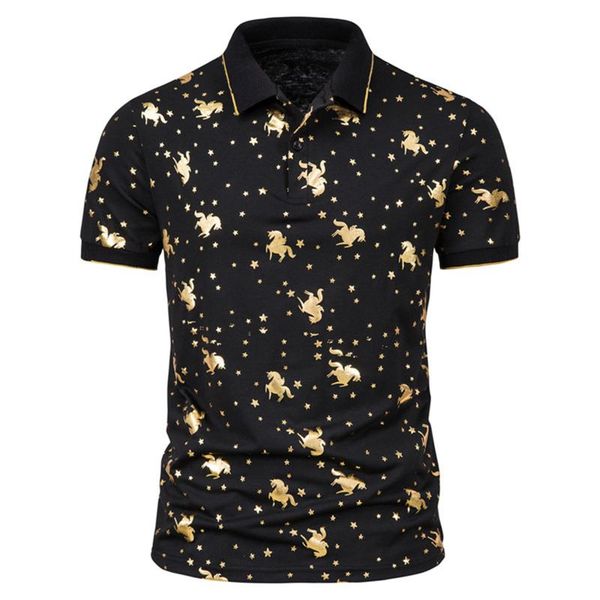 men's polos 2021 summer sky bronzing print shirts short-sleeved lapel for men fashion casual clothing, White;black
men's polos 2021 summer sky bronzing print shirts short-sleeved lapel for men fashion casual clothing, White;black