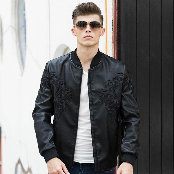 men's jackets mens motorcycle leather bomber men autumn winter pu clothing jaqueta couro male business embroidery casual coats, Black;brown
men's jackets mens motorcycle leather bomber men autumn winter pu clothing jaqueta couro male business embroidery casual coats, Black;brown