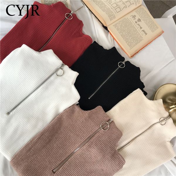 2021 women knitted and crocheted with zipper pullovers turtleneck high autumn basic female winter sweaters thin black fit ui45, White;black
2021 women knitted and crocheted with zipper pullovers turtleneck high autumn basic female winter sweaters thin black fit ui45, White;black