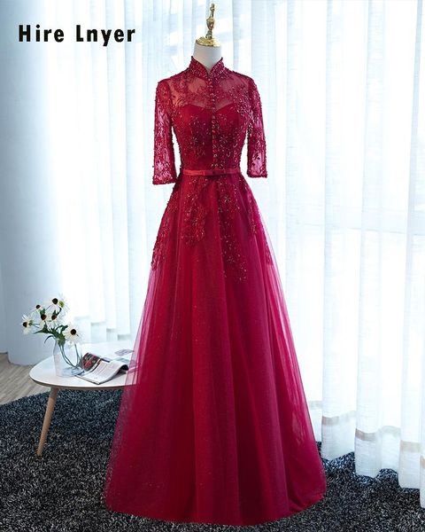 party dresses hire lnyer charming high neck half sleeve beading lace tulle dark red formal evening long vestido de festa alibaba china, White;black
party dresses hire lnyer charming high neck half sleeve beading lace tulle dark red formal evening long vestido de festa alibaba china, White;black