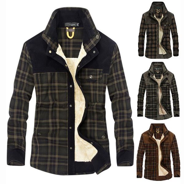 men's jackets casual autumn and winter warm plaid lapel pocket hooded padded long sleeve loose shirt jacket male thicken, Black;brown
men's jackets casual autumn and winter warm plaid lapel pocket hooded padded long sleeve loose shirt jacket male thicken, Black;brown