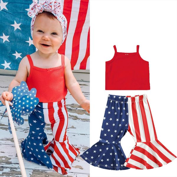 independence day kids girls clothes sets solid sleeveless strap tank star amp stripe print flared pants 1 6y, White
independence day kids girls clothes sets solid sleeveless strap tank star amp stripe print flared pants 1 6y, White
