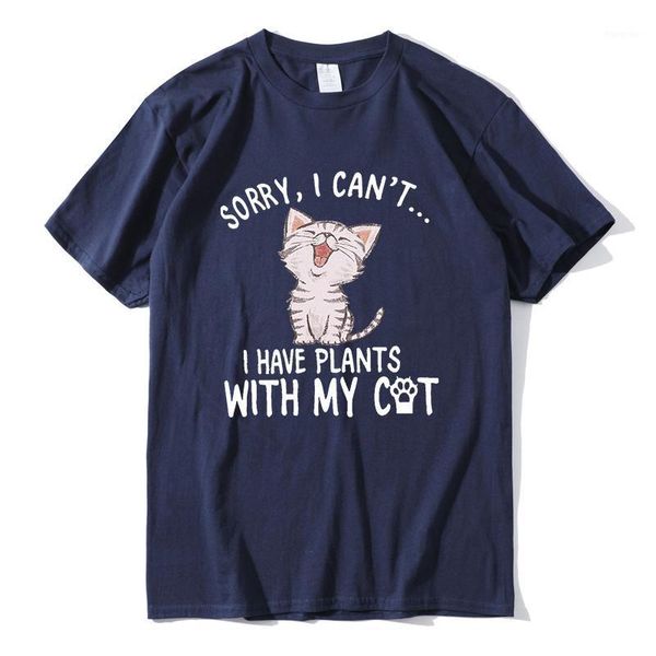 men's t-shirts sorry i can't have plans with my cat funny cute shirt for lover mens short sleeve cotton novelty, White;black
men's t-shirts sorry i can't have plans with my cat funny cute shirt for lover mens short sleeve cotton novelty, White;black