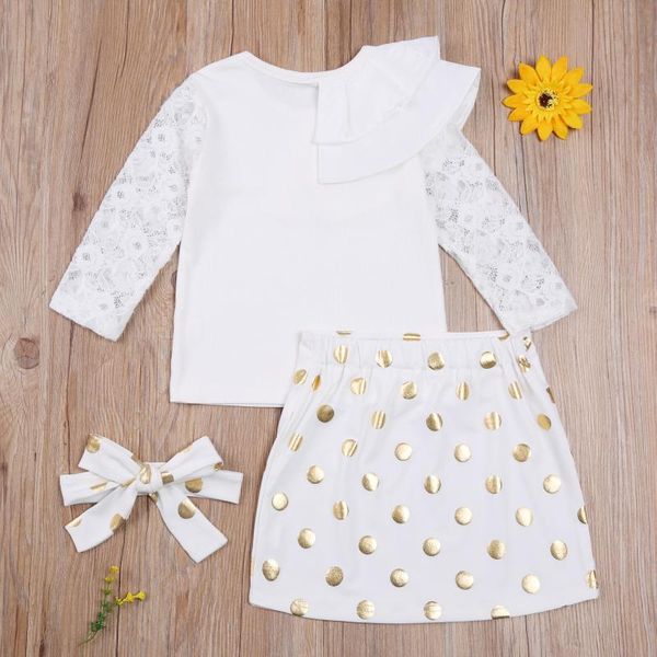 clothing sets 3pcs baby girls fall clothes floral lace long sleeve ruffle + mini skirt headband set children suits, White
clothing sets 3pcs baby girls fall clothes floral lace long sleeve ruffle + mini skirt headband set children suits, White