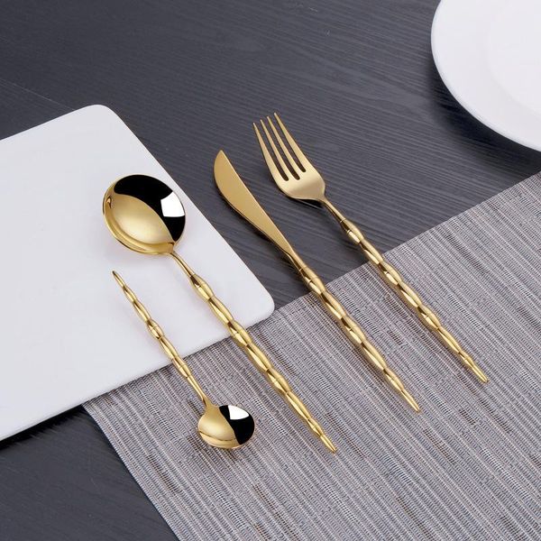 dinnerware sets bamboo gold cutlery fork knife spoon 304 stainless steel western kitchen tableware din set
dinnerware sets bamboo gold cutlery fork knife spoon 304 stainless steel western kitchen tableware din set