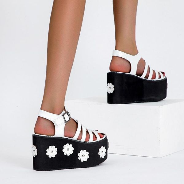 dress shoes 10cm wedge heels white sandles summer flower gladiator sandals cosplay women punk chunky platform sandale femme, Black
dress shoes 10cm wedge heels white sandles summer flower gladiator sandals cosplay women punk chunky platform sandale femme, Black