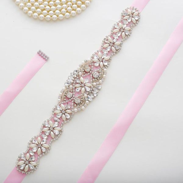 wedding sashes crystal pearls belt rhinestones bridal silver diamond sash for accessories, White
wedding sashes crystal pearls belt rhinestones bridal silver diamond sash for accessories, White