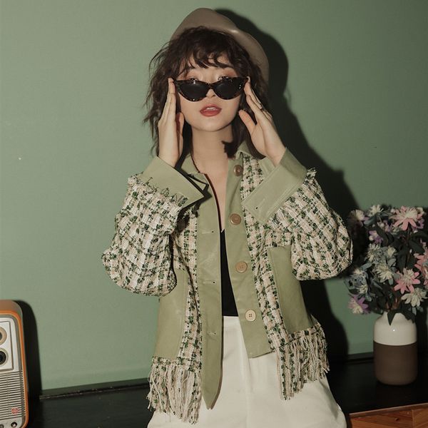 2021 new green plaid tweed jacket autumn tassel cropped fringe coats and jackets women patchwork fashion designer clothes lbwr, Black;brown
2021 new green plaid tweed jacket autumn tassel cropped fringe coats and jackets women patchwork fashion designer clothes lbwr, Black;brown