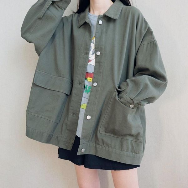 women's jackets casual jacket couple windbreaker loose street denim 2021 spring and autumn solid color all-match women female, Black;brown
women's jackets casual jacket couple windbreaker loose street denim 2021 spring and autumn solid color all-match women female, Black;brown