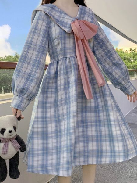 dressed 2021 korean style clothing wear nice plaid medium-style college dress women's faerie z6c1, Black;gray
dressed 2021 korean style clothing wear nice plaid medium-style college dress women's faerie z6c1, Black;gray