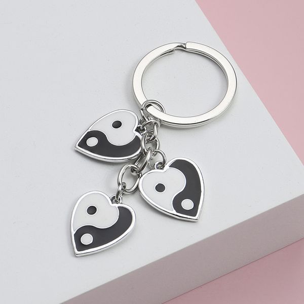new heart shaped keychain yin and yang key ring taiji gossip key chains for women men diy car hanging punk jewelry handmade gift, Silver
new heart shaped keychain yin and yang key ring taiji gossip key chains for women men diy car hanging punk jewelry handmade gift, Silver