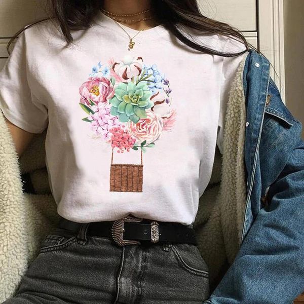 women clothes lady graphic streetwear balloon holiday vacation flower floral print tees female t shirt womens t-shirt, White
women clothes lady graphic streetwear balloon holiday vacation flower floral print tees female t shirt womens t-shirt, White