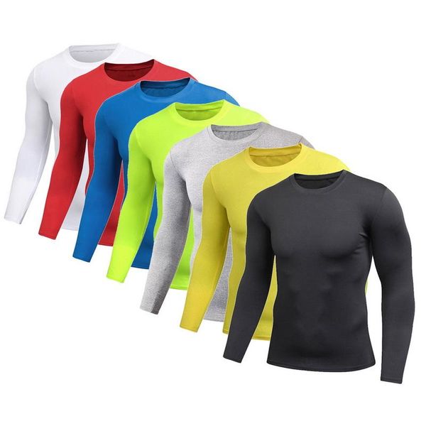 men's t-shirts 2021 spring pure color sports tight elastic sweating quick drying long sleeved shirt compression fitness, White;black 
men's t-shirts 2021 spring pure color sports tight elastic sweating quick drying long sleeved shirt compression fitness, White;black