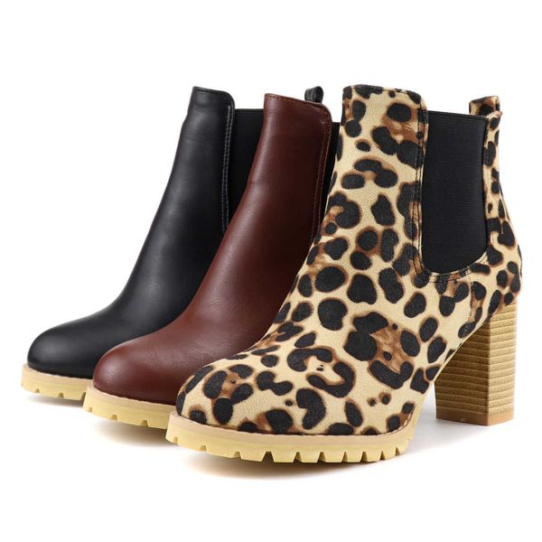 dress shoes women's high-heeled boots from leopard print, high-fashion with wild women's ankle casual fall in thick heels shoes ws, Black
dress shoes women's high-heeled boots from leopard print, high-fashion with wild women's ankle casual fall in thick heels shoes ws, Black