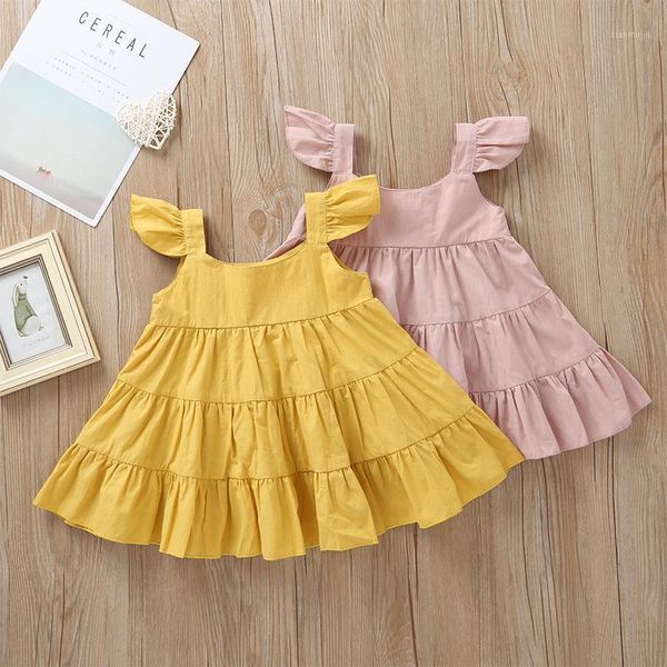 cute baby girls dress solid ruffle linen princess party dresses kids clothing 1-6y, Red;yellow
cute baby girls dress solid ruffle linen princess party dresses kids clothing 1-6y, Red;yellow
