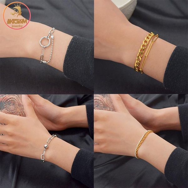 link, chain akizoom vintage fashion link rhinestone bracelet for women stainless steel korean wrist birthday jewelry gift, Black
link, chain akizoom vintage fashion link rhinestone bracelet for women stainless steel korean wrist birthday jewelry gift, Black